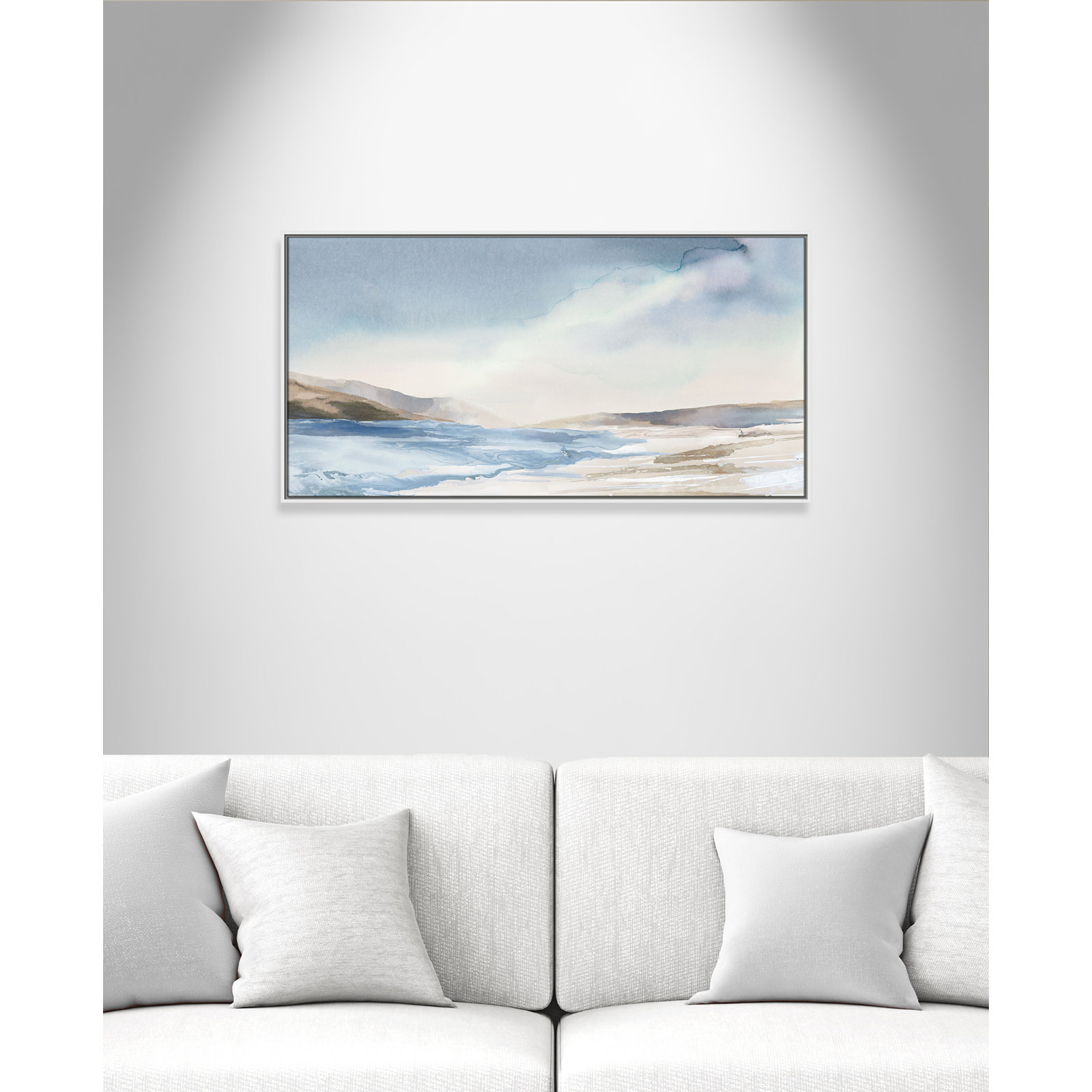 Coralie "Mystic Shores" Print, 25.5" H x 49.5" W, White