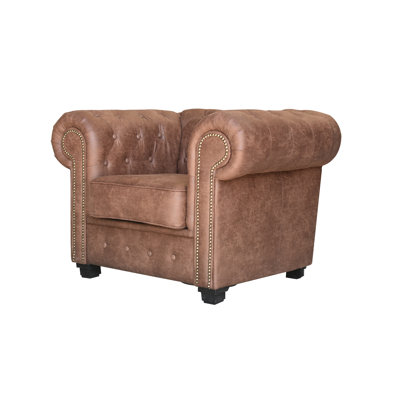 Haverly Faux Leather Chesterfield Chair