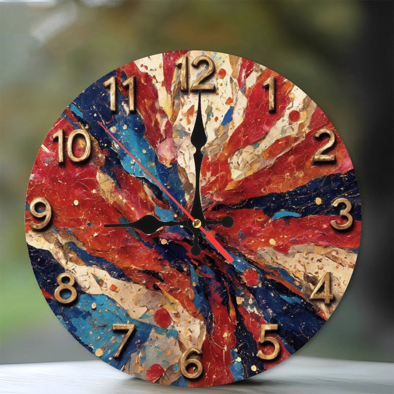 Horloge abstraite à chiffres dorés
