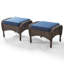 Repose-pieds d'extérieur en osier avec coussin Gaetanino-288057631-314006374