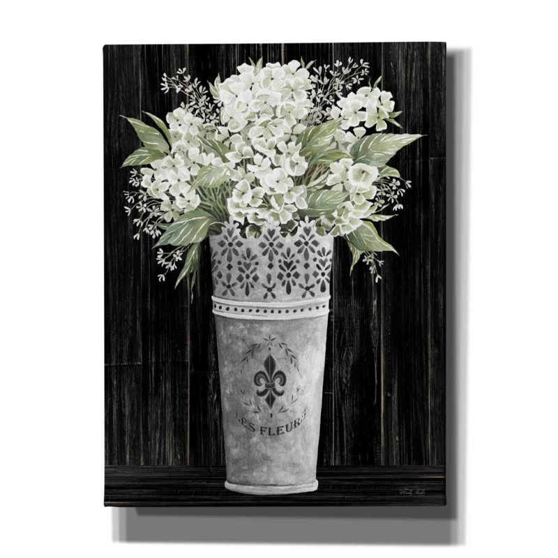 «Punched Tin Floral I» par Cindy Jacobs, art mural sur toile, H 24 po x l 20 po x P 0,75 po