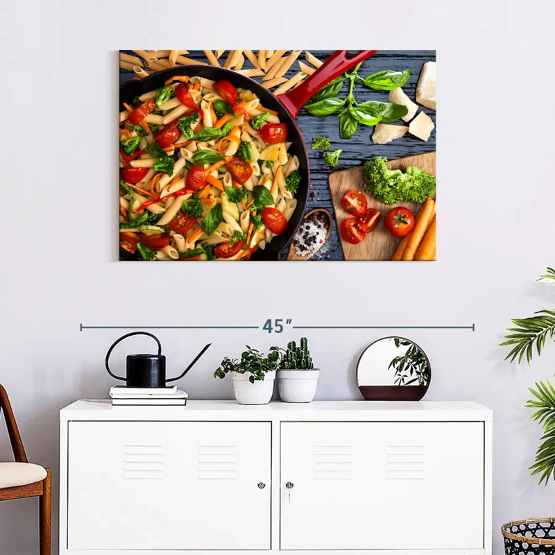 Yarlin Spring Vegetables Pasta, 24" H x 36" W