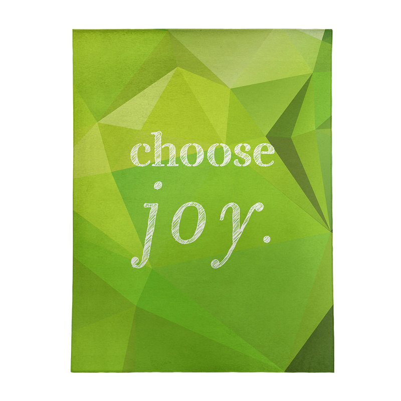 Tapis en simili-faux gemme choose à joie citation, Rectangle 5 pi x 7 pi