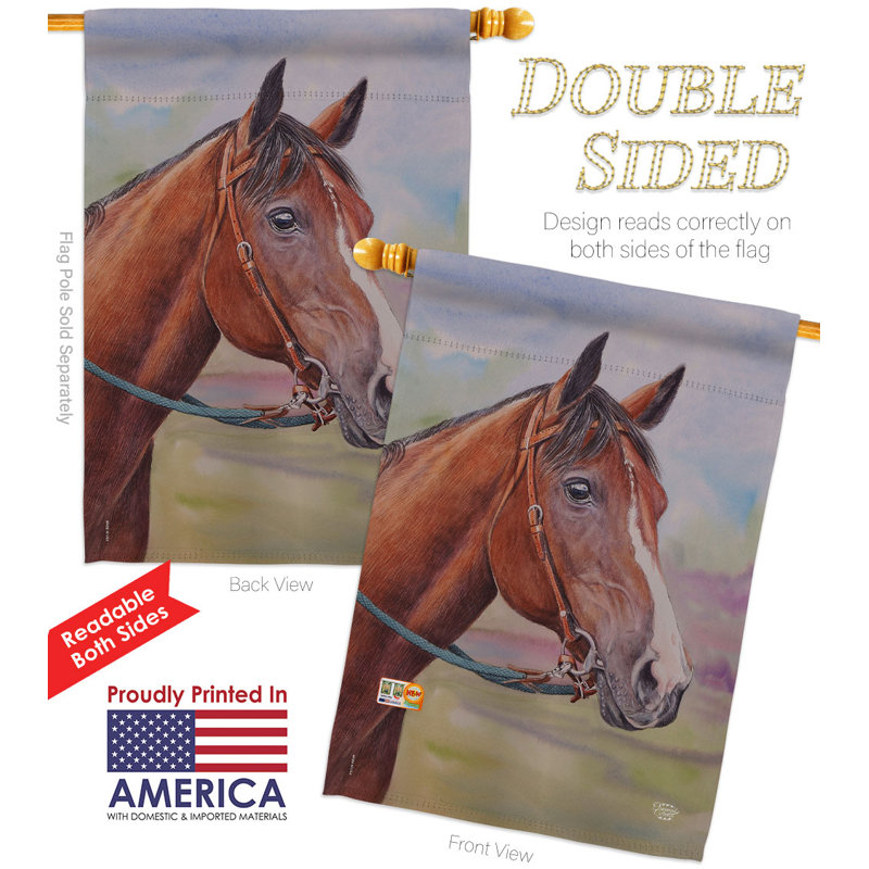Double Sided 40'' H x 28'' W Polyester Animal Flag Set