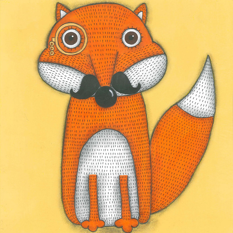 «A Fox With Mustache», reproduction sur toile tendue, H 32 po x l 32 po x P 1,5 po