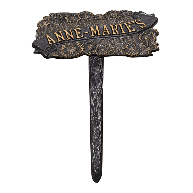 TLC Personalized Garden Sign, Black/Gold, Yes