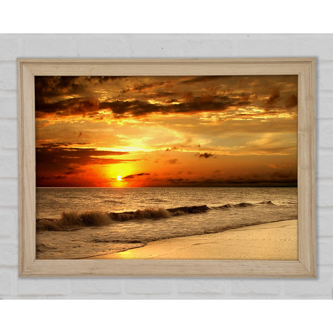 Gerahmtes Leinwandbild Sunset Waves 1