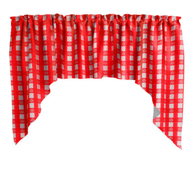 Poplin Tavern Gingham Checkered Swag Window Valance 58" Wide