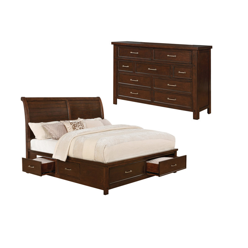 Ensemble de chambre à coucher avec commode 2 pièces Ardent, Grand