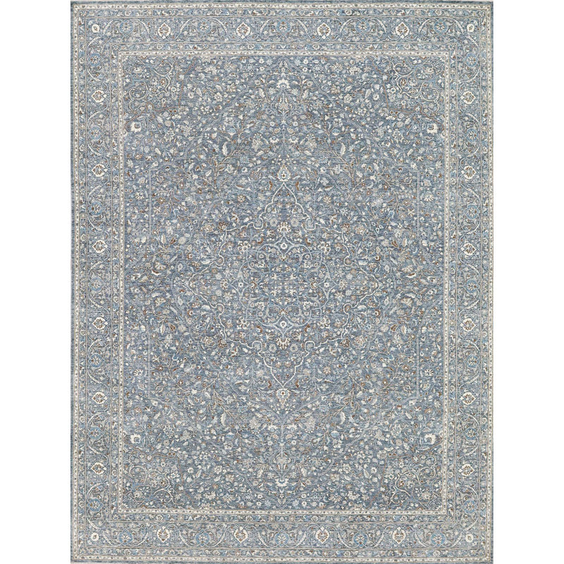 Hand Knotted Wool Area Rug in Charcoal, Rectangle 9' x 12'