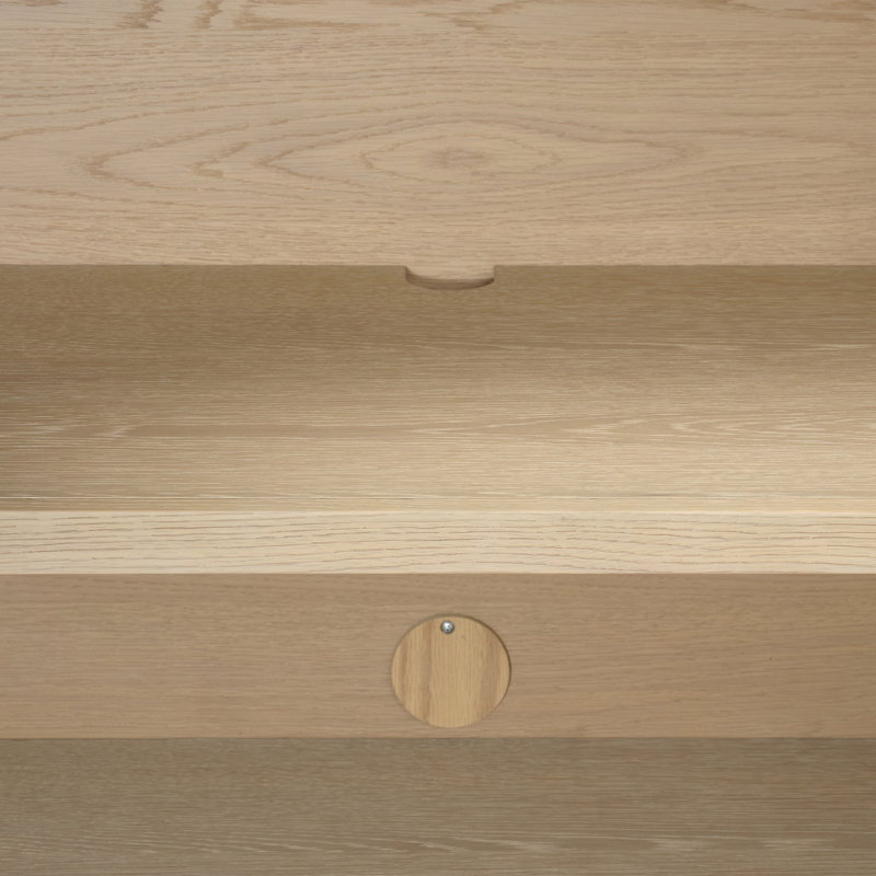 Finley Solid Wood Accent Cabinet, Natural Pale Oak