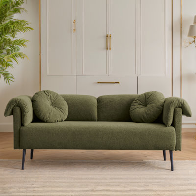 Kirra 68.5'' Comfy Sofa Modern Lamb Wool Loveseat Couch