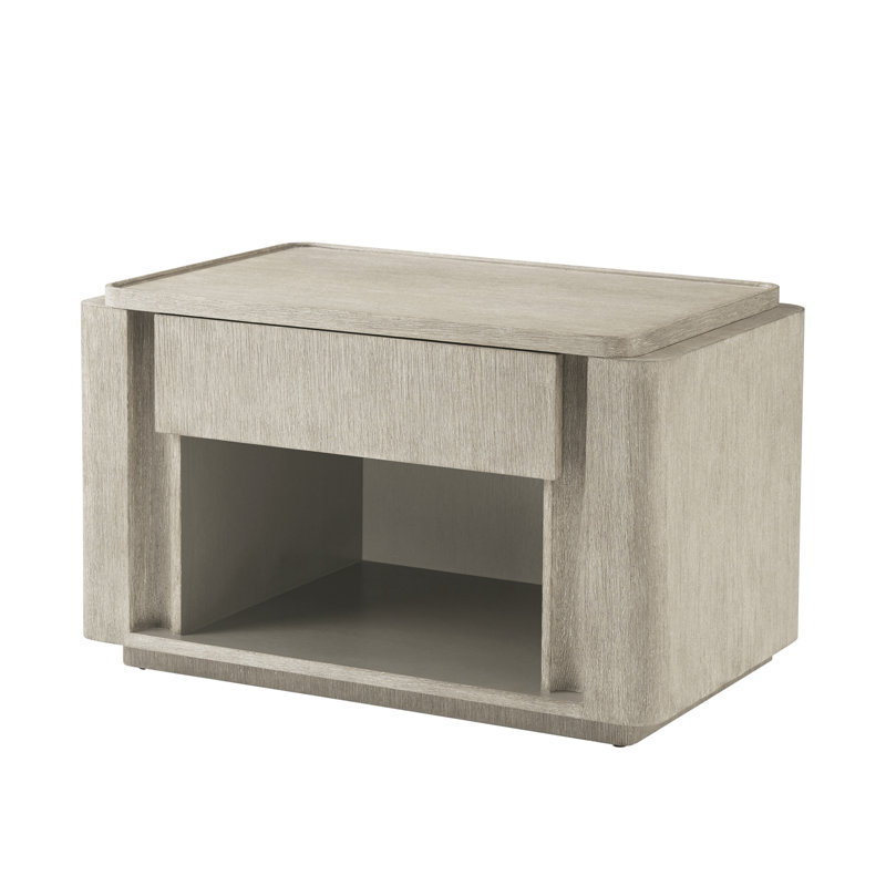 Repose 1 - Drawer Solid Wood Nightstand, Gray Oak