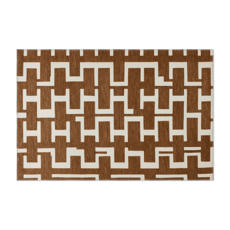 Tapis brun intérieur et extérieur Trellis, Rectangulaire 3 pi x 5 pi