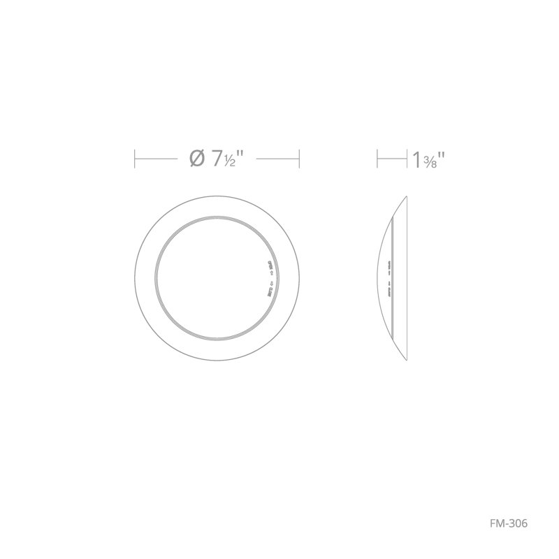 Disc 7.5" White Dimmable LED Flush Mount Wall / Ceiling Light, 5-CCT Selectable 2700K/3000K/3500K/4000K/5000K; Set of 4