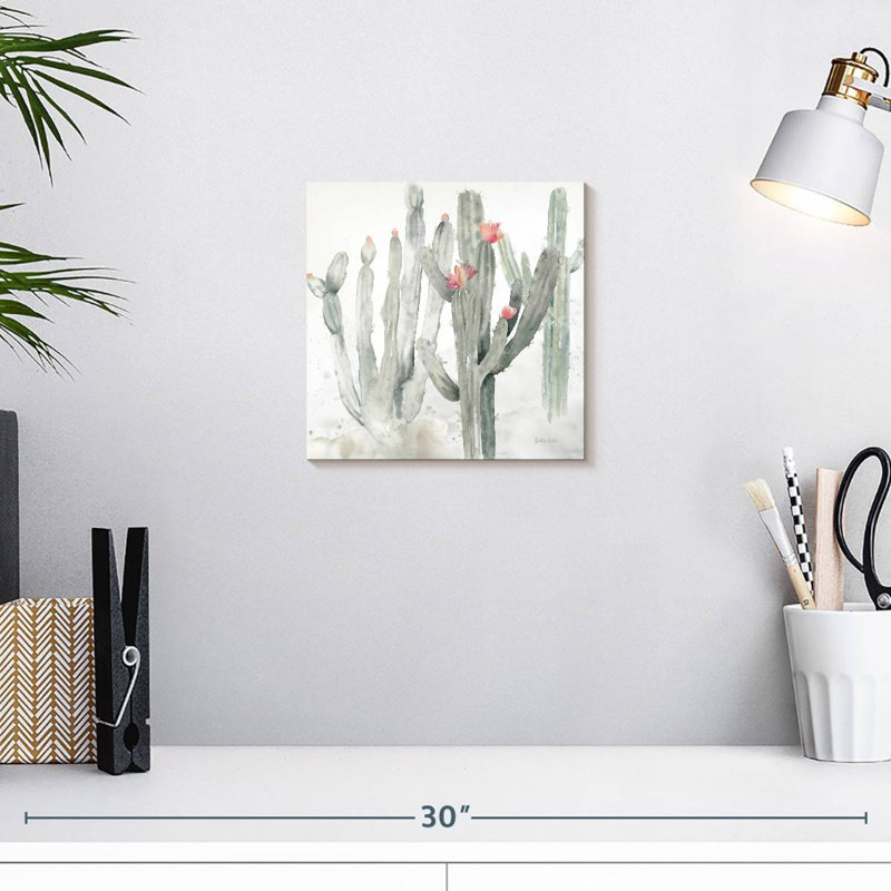 Harnek cactus jardin gris rosé II, H 10 po x l 10 po