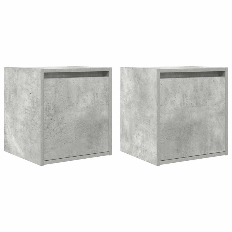 Wall-Mounted Bedside Cabinet 38X34x40 Cm, Concrete Grey, 2