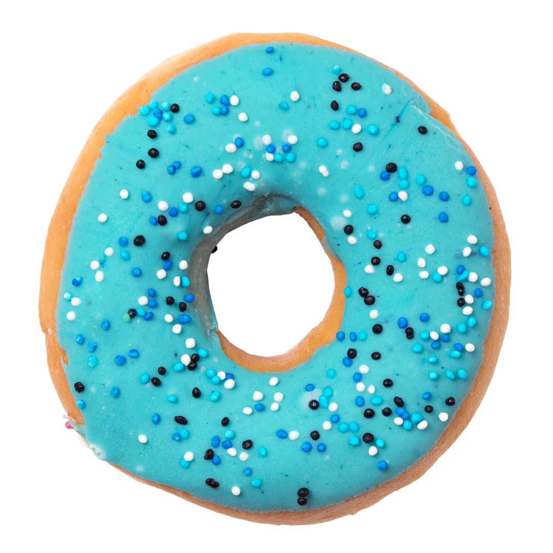 Donella Blauer Donut mit Streuseln - Leinwandfoto auf Leinwand