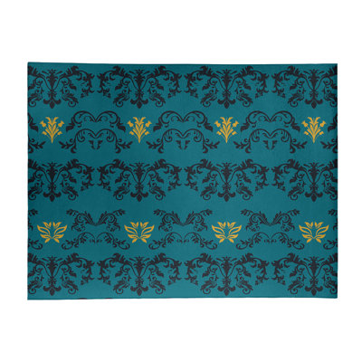 Tapis vert / noir Damask