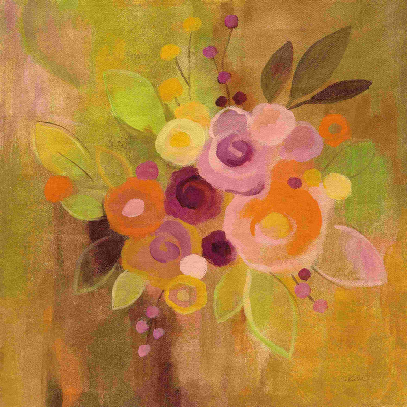 Petit bouquet II - peinture sur toile tendue, H 12 po x l 12 po, Non, Toile tendue