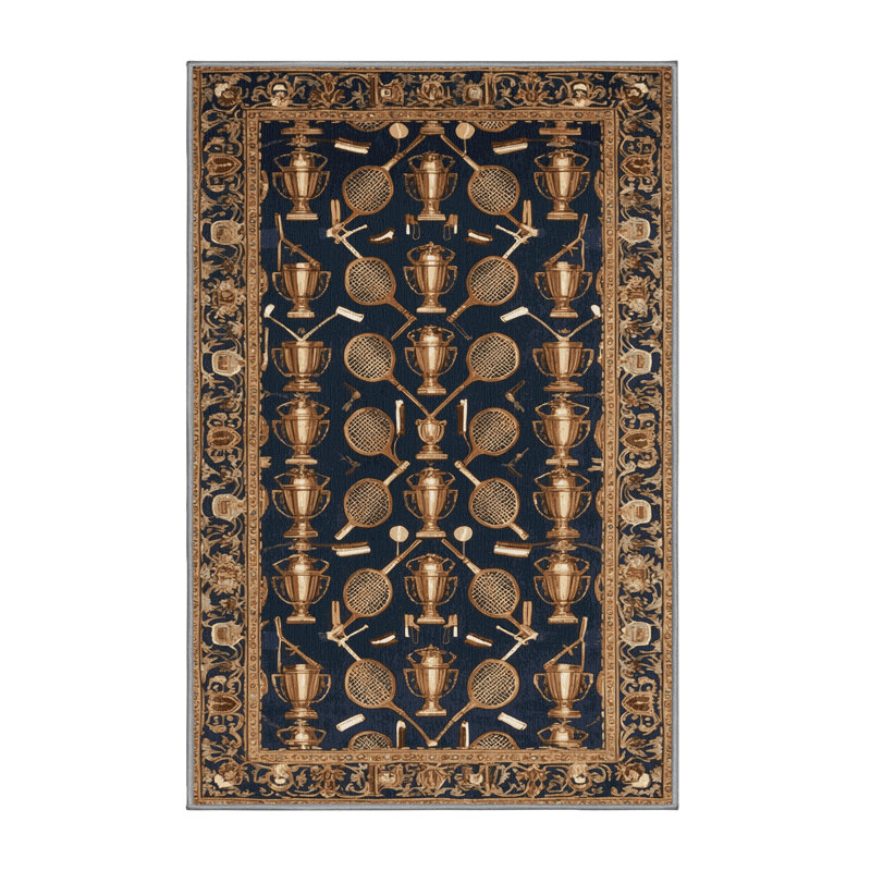 Tapis gris français lavable à la machine, Rectangle 7 pi x 9 pi