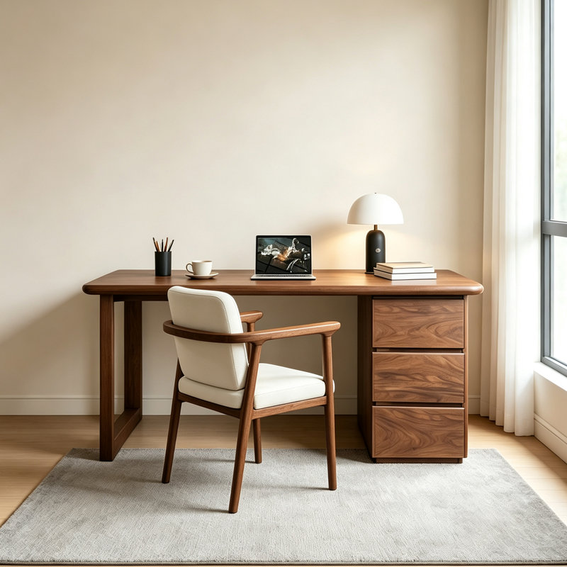 New Chinese-Style Solid Wood Desk