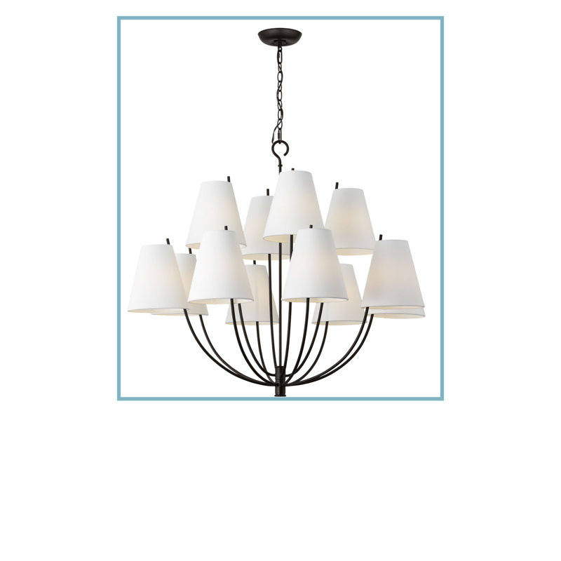 Reyes 12-Light Chandelier, 123.63" H x 40" W  x 40" D, Aged Iron
