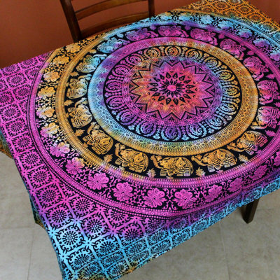 Njteh Cotton Elephant Tablecloth