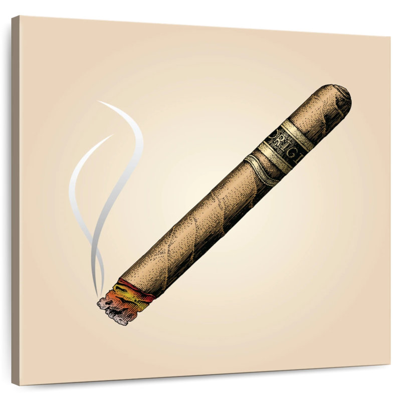 Croquis de cigare rétro Senne, H 10 po x l 10 po