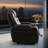 36.1" Wide Modern And Overstuffed Breathable Leather Dual Motor Power Reclining Home Theater Seat With Adjustable Headrest-103558537