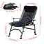 Méridienne de camping portable avec ventilation et repose-pieds réglable - + accoudoir pliable noir - Coussin central amovible - noir-407261201
