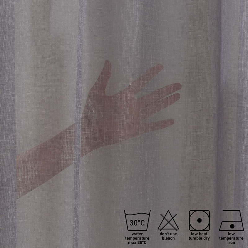 Solid Colour Kitchen Curtain, 90 W x 60 D cm, Grey