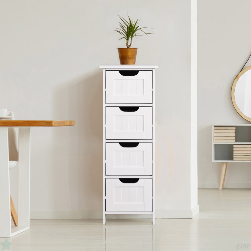 Armoire de rangement pour salle de bain, armoire autoportante avec tiroirs