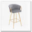 Tabourets de bar, avec repose-pieds chromé et base en velours + tabouret de bar simple Golden Leg-59854518