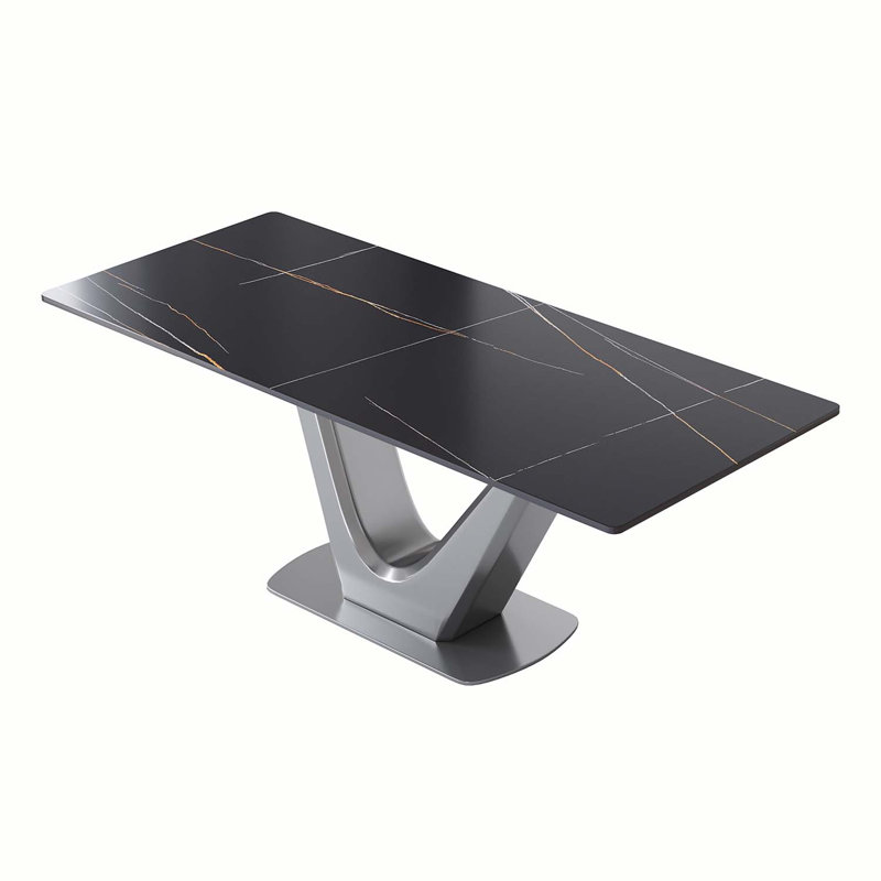 Xaidyn Rectangular, 78.74" L x 31.49" W, White Marble, Gray