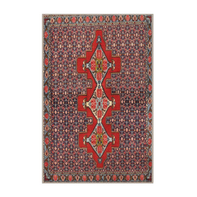 Tapis traditionnel orange / bleu