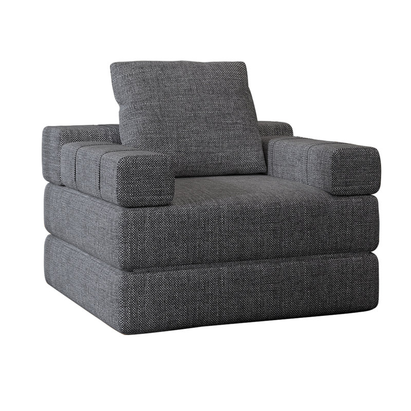 Fauteuil simple convertible gris foncé - Pratique, élégant lit convertible en espace de vie moderne, respirant, support