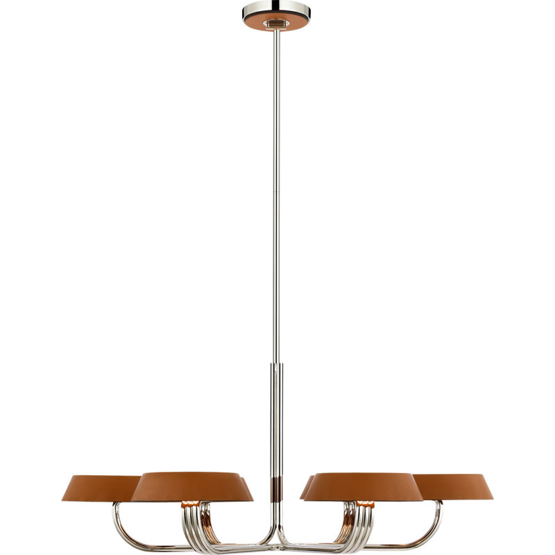 Hudson St. 37" Chandelier, Nutmeg, Polished Nickel
