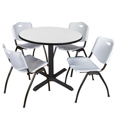 Regency Cain Round Breakroom Table & 4 M Stack Chairs