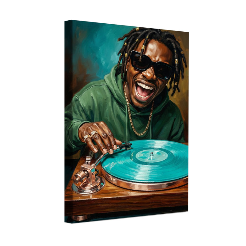 Abstrait disque vinyle en rotation avec joie