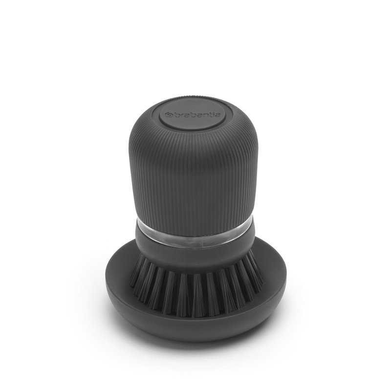 Brabantia SinkSide Dishwashing Liquid Dispensing Scrubbing Brush, Dark Gray