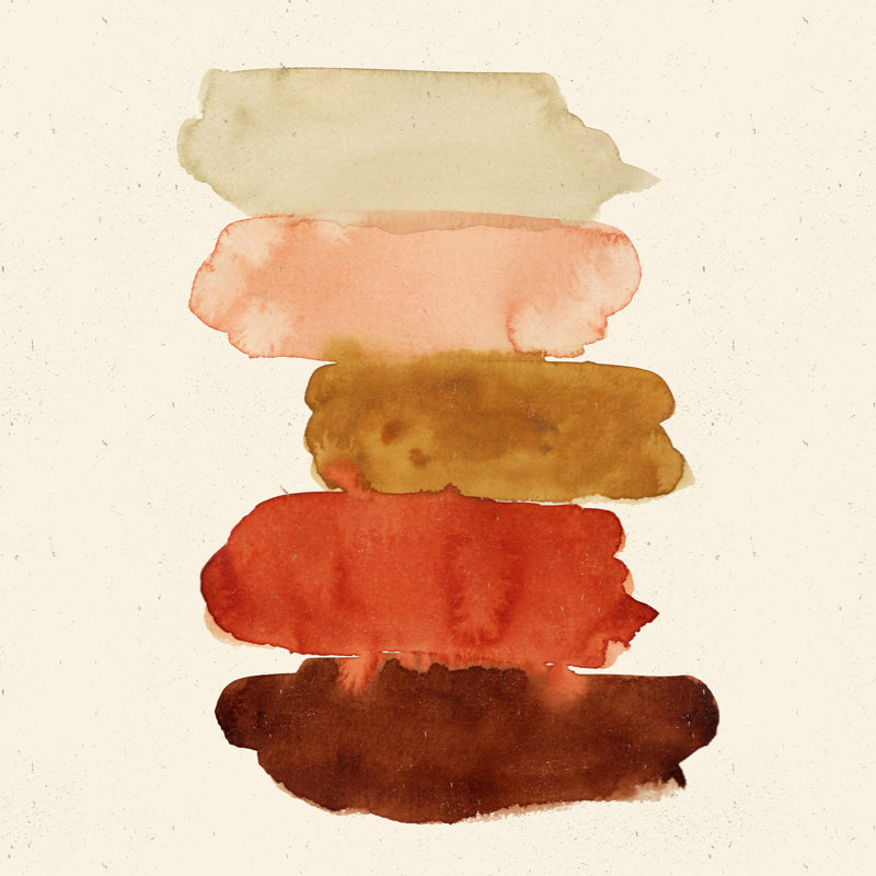 Aquarelle de Pauline Stanley, brun rouille, H 30 po x l 30 po
