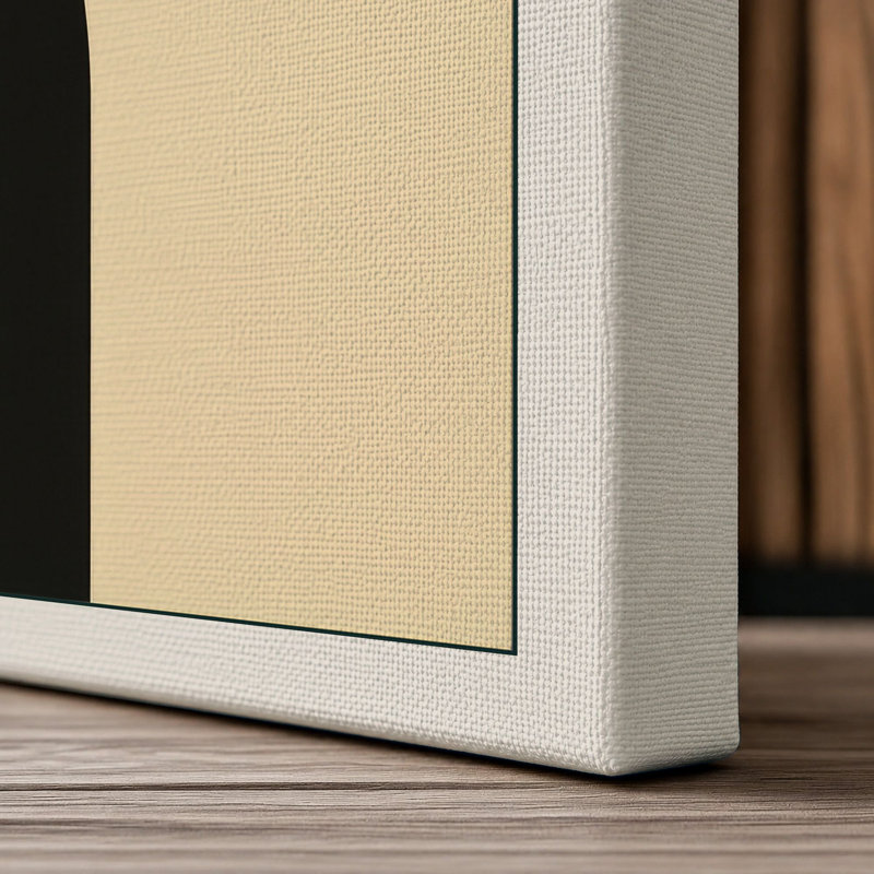 Geometric Balance Mid-Century - Wrapped Canvas, 24x16 - 61.0 x 40.6 cm, Cream Border
