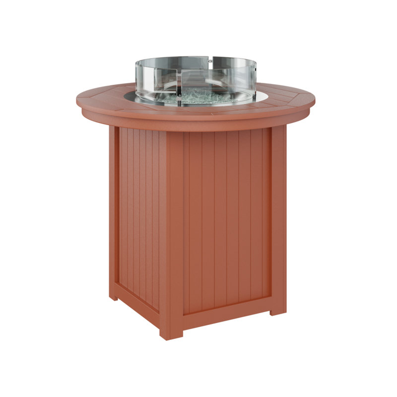 Berlin Gardens Donoma 44″ Round Bar Fire Pit Table, Mango Orange