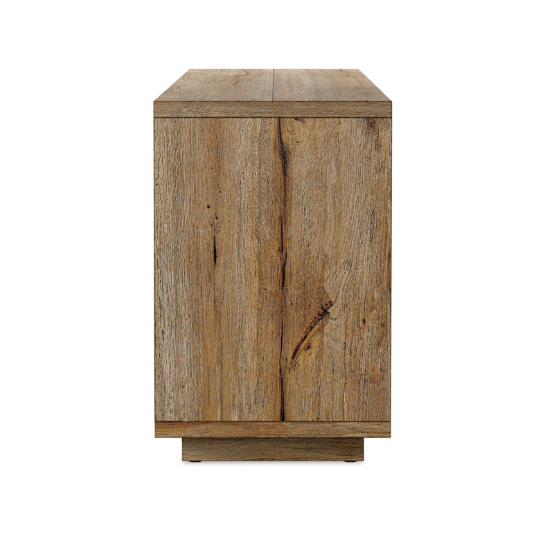 REDONDO Media Console, Burnt Bleached Oak Resawn