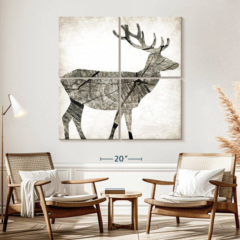 Bois de cerf Brampt, H 57 po x l 57 po