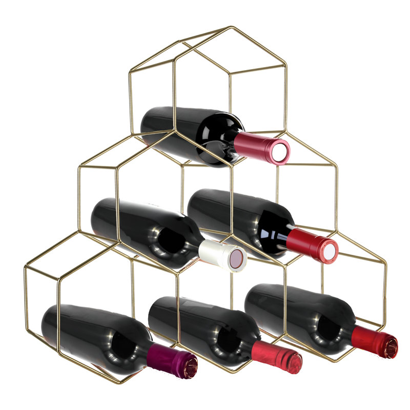 Callaghan Tabletop Wine Bottle Rack, Gold