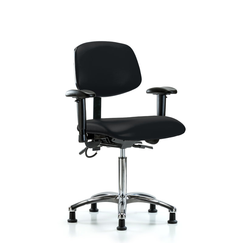 Arocho ESD Vinyl Task Chair, Black, Glides, Included