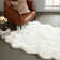 Haja Fluffy Faux Sheepskin Fur Shag Area Rug in White