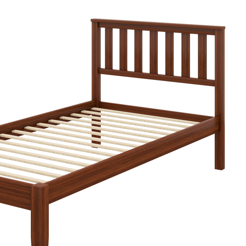 Lit simple plateforme en bois, Noyer